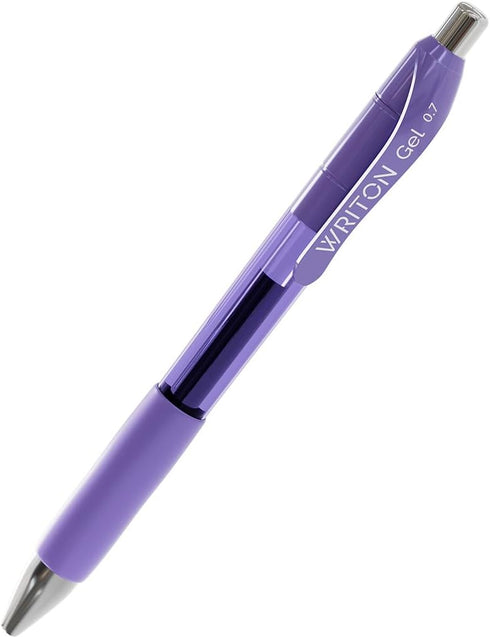 Writon Retractable Gel Pens, 12 Pack, Comfort Grip, 0.7mm Fine Point, Purple Ink