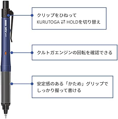 Uni Alpha-Gel Switch Mechanical Pencil, 0.5mm, Navy Body (M51009GG1P.9)