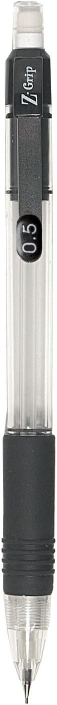 Zebra Pen Z-Grip Mechanical Pencil, 0.5mm Point Size, HB #2 Graphite, Black Grip, 12 Pack