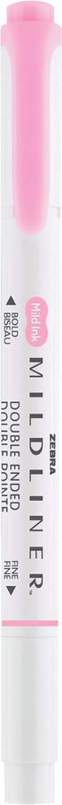 Zebra Pen Mildliner Double-Ended Highlighter Marker Set, 12-Pack, Broad and Fine Point Tips, Mild Pink Ink