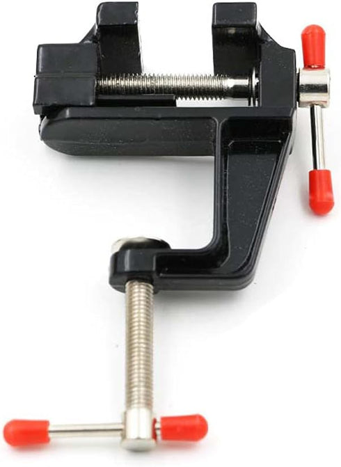 Mini Table Bench Vice Clamp for Jewelry, Model Making, DIY Repairs, Black Aluminum Alloy