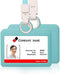 Badge Holder Silicone Horizontal ID Badge Card Holder with Lanyard Neck Strap for Business Card Offices Supplies