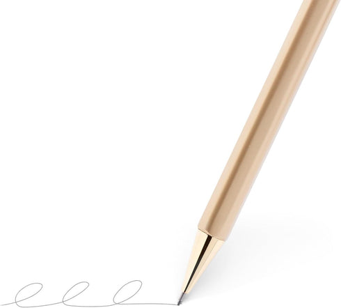 Poppin Mechanical Pencils - Luxury Gold Finish 0.7mm, Hidden Eraser, Set of 2