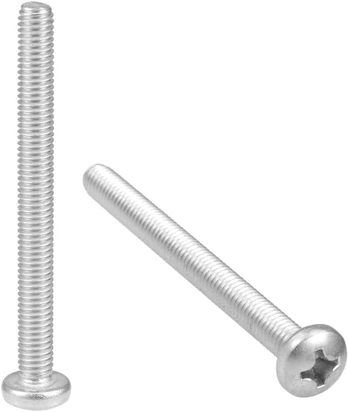 uxcell M6x65mm Machine Screws Pan Phillips Cross Head Screw 304 Stainless Steel Fasteners 10Pcs
