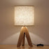 13.4 Inches Bulb) HAITRAL Small Bedside Table Lamp - Wooden Tripod Nightstand Lamp for Bedroom, Living Room, Office