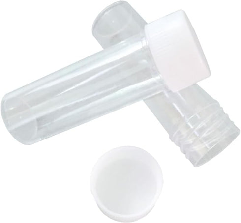 12PCS 25ML Plastic Test Tubes with Screw Caps Sample Bottles Refillable Transparent Small Bottle Vials Seal Cap for Scientific Experiments Party Powders Spices Beads Candy Storage Containers