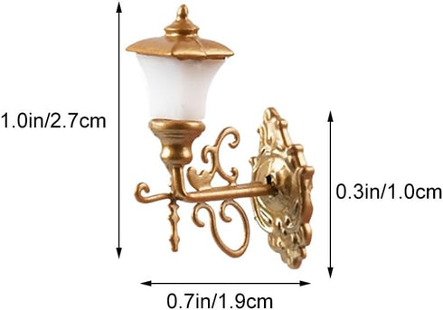 4pcs 1: 12 Housoutil Dollhouse LED Wall Sconces, Scale Wall Lamp, Miniature Vintage Dollhouse Wall Lamp for DIY