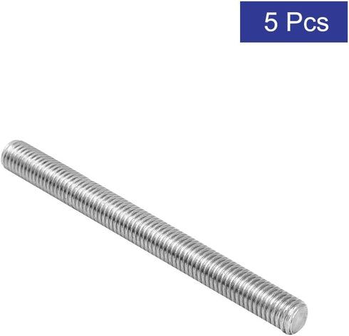 uxcell M10 x 110mm 1.5mm Pitch 304 Stainless Steel Fully Threaded Rods, 5 Pcs