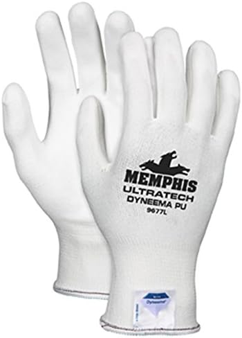 MCR Safety 9677XL UltraTech Dyneema Gloves, 13-gauge PU Coating, White, X-Large, 1-Pair