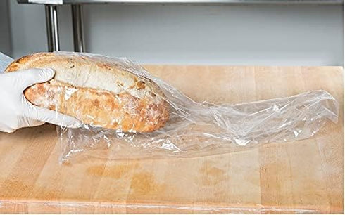 QQOUTLET 8x4x18" Gusset Pack 100 100 (600) Bread Bags - Clear High-Density Style Poly Bags - of with Free Bread Ties