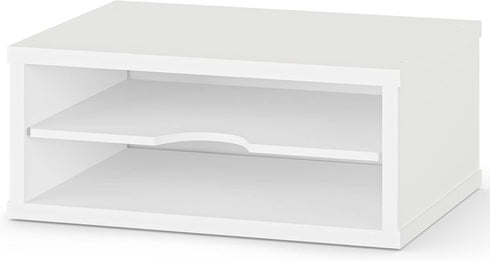 Ballucci File Organizer, 2-Tier Document Paper Sorter, Stackable Wood Desk Organizer with Storage Shelves