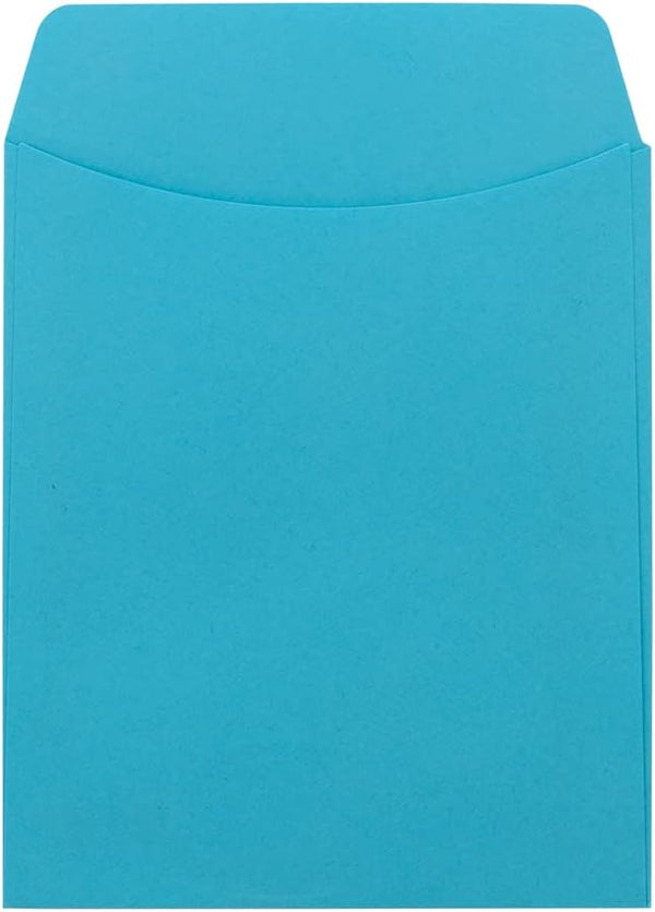 Hygloss 30 Library Card Pockets, 3.5x5 Inch - Non-Adhesive Pocket Envelopes, Light Blue