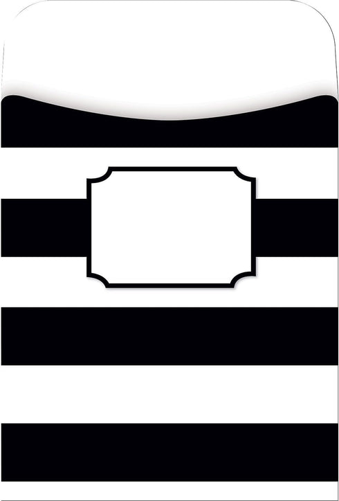 BARKER CREEK Peel & Stick Library Pockets, Wide Stripes, 3 Designs, Great for Holding Library, Index, and Flash Cards, Hall Passes, Recipes, and More! 3-1/2" x 5-1/8", 30 per Pkg (1246), Assorted by BARKER CREEK
