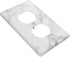 Decorative White Gray Marble Duplex Outlet Cover Plate for Bathroom Kitchen Bedroom, 4.5" x 2.76" (Plastic)