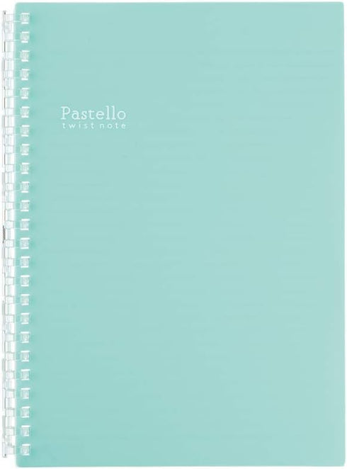 LIHITLAB Pastello Refillable Note Book/Journal, Lined Paper, 8.3 x 6.1 inches, Pastel Blue (N1958-19)