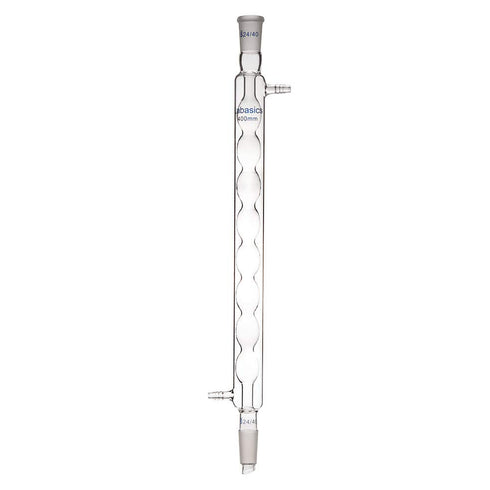 Borosilicate Glass Allihn Condenser with 24/40 Joint, 400mm Jacket Length Lab Glass Condenser