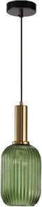 Debbte Industrial Vintage Glass Pendant Lighting Brass Finish Modern Retro Drop Ceiling Light