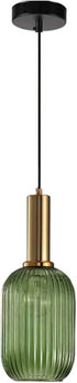 Debbte Industrial Vintage Glass Pendant Lighting Brass Finish Modern Retro Drop Ceiling Light