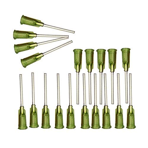 Industrial Dispensing Needles with Luer Lock, 14 Ga x 1 Inch Length, Blunt Tip, Screw Interface, Pack of 100