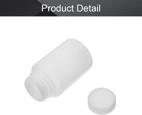 Othmro 100ml Plastic Bottles, Wide Mouth Liquid Solid Round Bottles for Sample Storage (White Translucent)
