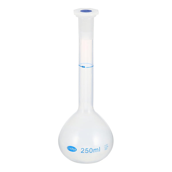 PATIKIL 250ml Volumetric Flask, Polypropylene Graduated Measuring Flask with Plug Cap for Laboratory