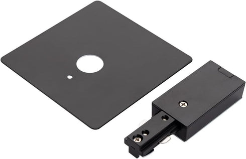 mirrea Black H Type Live End Connector for Ceiling Track Lighting