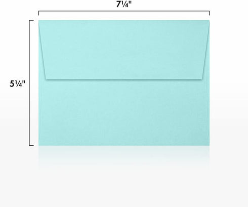 LUXPAPER A7 Invitation Envelopes, 50 Pack, Seafoam, for 5 x 7 Cards, with Peel and Press Seal