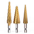 3Pcs/Set High Speed Steel Titanium Step Drill Bit Set, Impact Driver Compatible, 28 (1/8-3/4'') with Pouch