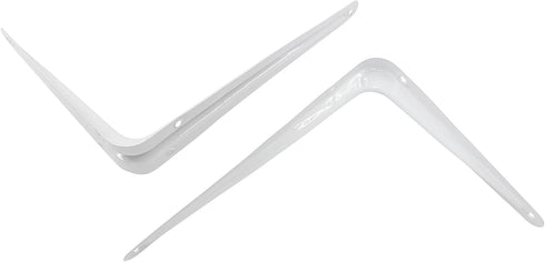 Hordion 12 Pack 8 Inch, (8" 6") White Shelf Brackets Heavy Duty L Bracket Right Angle Bracket Wall Mount Corner Brace