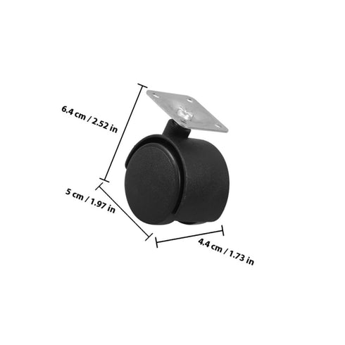 4pcs 2-inch KALLORY Swivel Heavy Duty Caster Wheels with Plastic Top Plate for Office Furniture, Utility Carts