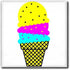 3dRose CMYK 12 Inch Cute Ice Cream Cone Vector Food Cartoon Ceramic Tile