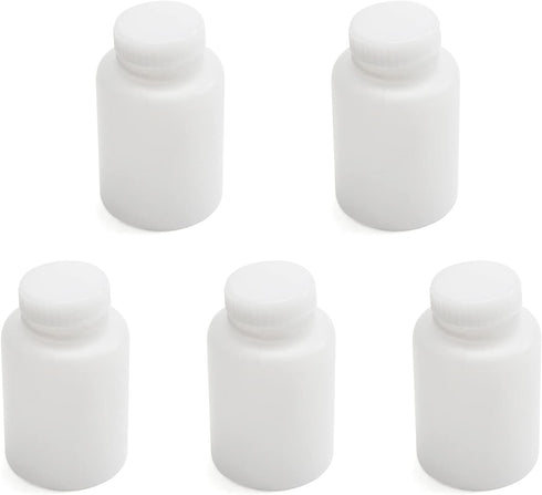 Othmro 5Pcs 150ml Plastic Bottle Lab Cylindrical Chemical Reagent Polyethylene Wide Mouth Liquid Solid Sample Sealing
