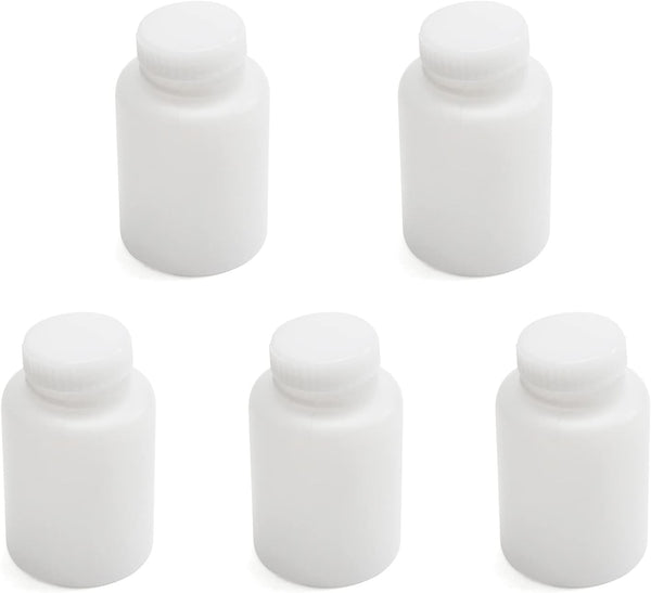 Othmro 5Pcs 150ml Plastic Bottle Lab Cylindrical Chemical Reagent Polyethylene Wide Mouth Liquid Solid Sample Sealing