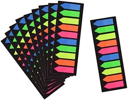 Morepack 2000 Count Neon Color Tape Flag - Page Markers, Index Tab Flags, Sticker Notes, 10 Pack