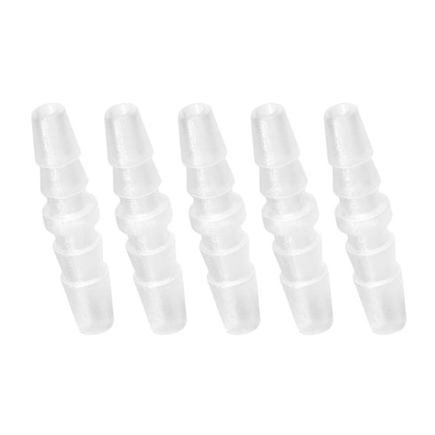 Quickun Plastic Hose Barb Fitting, 1/4" x 1/4" Barbed Splicer Mender Joint Adapter, Pack of 5