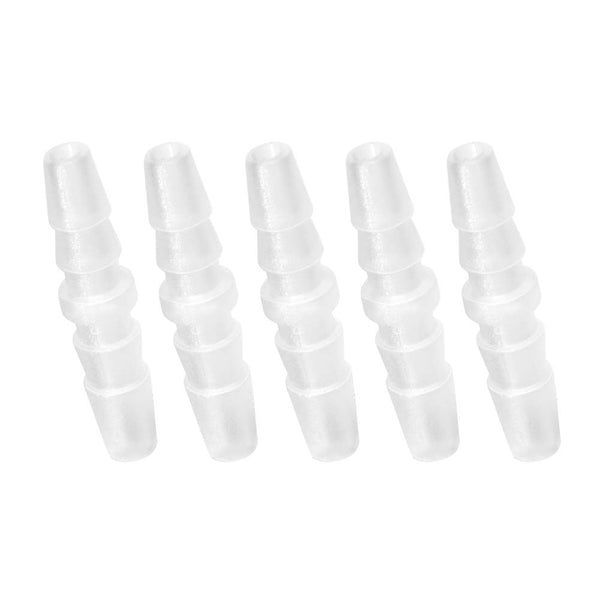 Quickun Plastic Hose Barb Fitting, 1/4" x 1/4" Barbed Splicer Mender Joint Adapter, Pack of 5