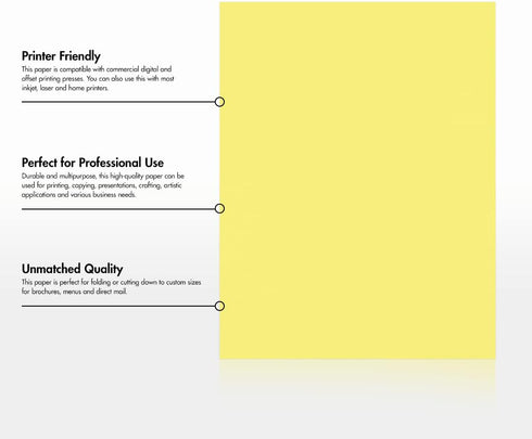 LUXPaper 8.5" x 11" Paper, Letter Size, Pastel Canary Yellow, 60lb. Text, 50 Qty