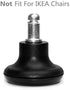 Bell Glides Replacement Office Chair Caster Wheels, Low Profile with Soft Rubber Bottom for Stationary Castors