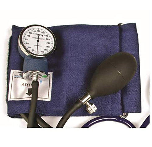 Lumiscope Stethoscope and Blood Pressure Cuff Set - Adult Cuff, Includes Aneroid Sphygmomanometer