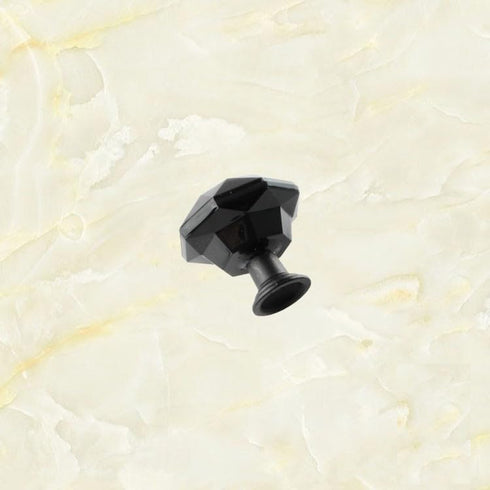 SANCHAKOU 6 0.94 0.98Inch Cabinet Furniture Knobs Pcs * Single Hole Black Diamond Bedside Table Drawer Crystal Acrylic