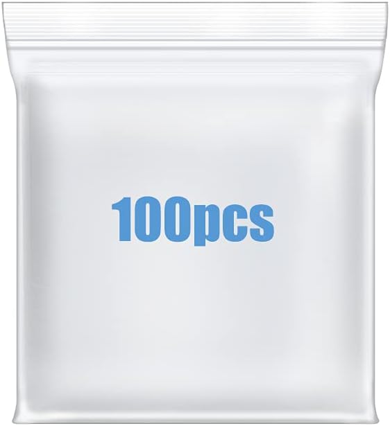 4 Mil Clear 1" x 1" Small Plastic Bags, Mini Resealable Zip Seal Lock Baggies, 100 PCS Thick
