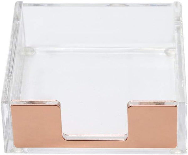 MultiBey Sticky Notes Memo Pad Holder Dispenser, Rose Gold Desk Organizer for Office