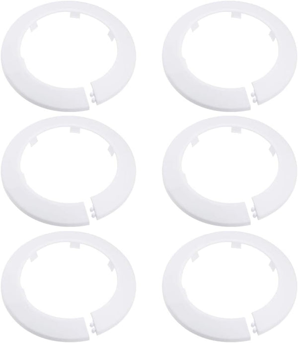 uxcell 89mm Pipe Cover Decoration - PP Plastic Water Pipe Escutcheon White 2pcs