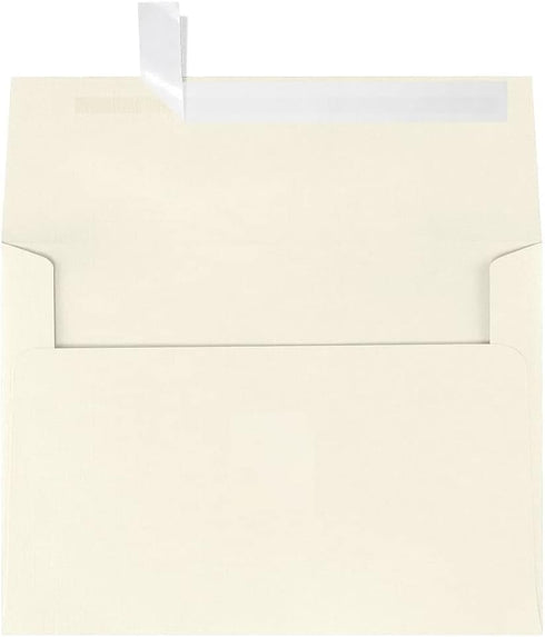 LUXPaper A7 Invitation Envelopes, Peel & Press, 5 1/4" x 7 1/4", Natural Linen, 50 Qty