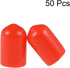 uxcell 50pcs Red Rubber End Caps, 8mm ID Vinyl Round Tube Bolt Cap Cover Screw Thread Protectors