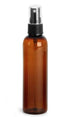 SKS Bottle & Packaging Amber Spray Bottles, 4 Oz Cosmo Round Empty
