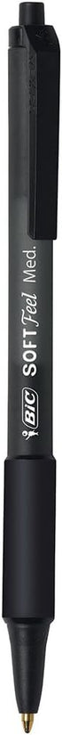 BIC Soft Feel Black Retractable Ballpoint Pens, Medium Point (1.0mm), 36-Count Pack with Comfort Grip