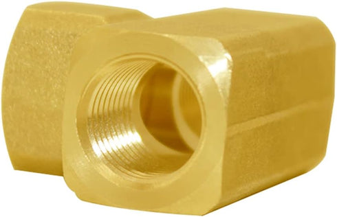 Joywayus Brass Pipe Fitting Barstock Tee, 3 Way 1/4" NPT Female Hose Fitting, Pack of 2