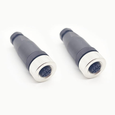 2Pcs M12 5 Pin Female Circular Connector, B Code Industrial Circular Connector IP67 Waterproof Field Assembly Wireable Sensor Straight Type Unshiled Adapter for PG7 Cable 125V 4A AC/DC