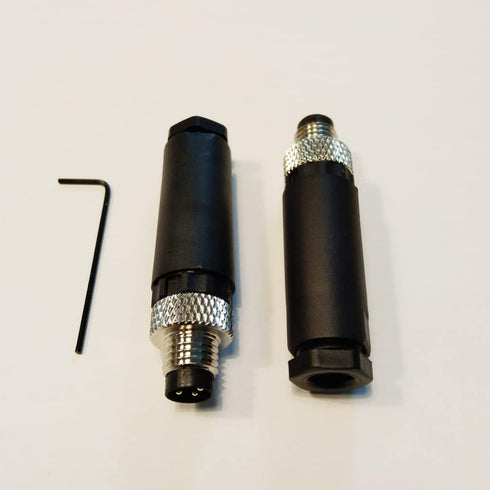 2Pcs M8 4 Pin Connector, Unshiled Field Assembly Wireable Sensor IP67 A Code Straight Type Adapter 60V 4A AC/DC Industrial Circular Connector Black (Male)